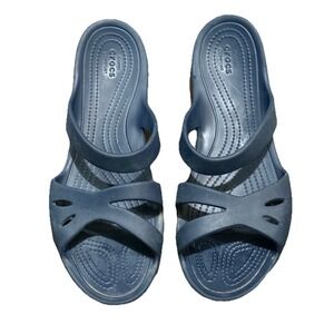 Crocs Kelli Iconic Strappy Slides Sandals Blue‎ Women's Size 11 US 203991